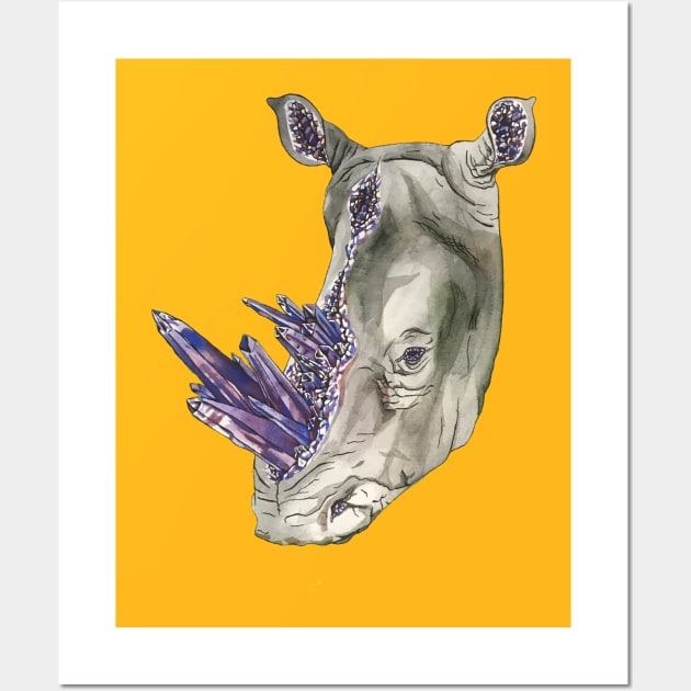 Geode Rhinoceros Wall Art by RaLiz